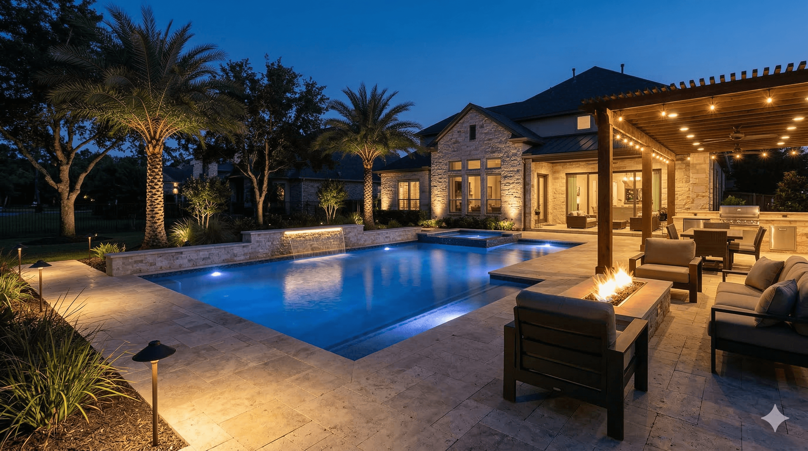 Smart pool lighting and backyard automation