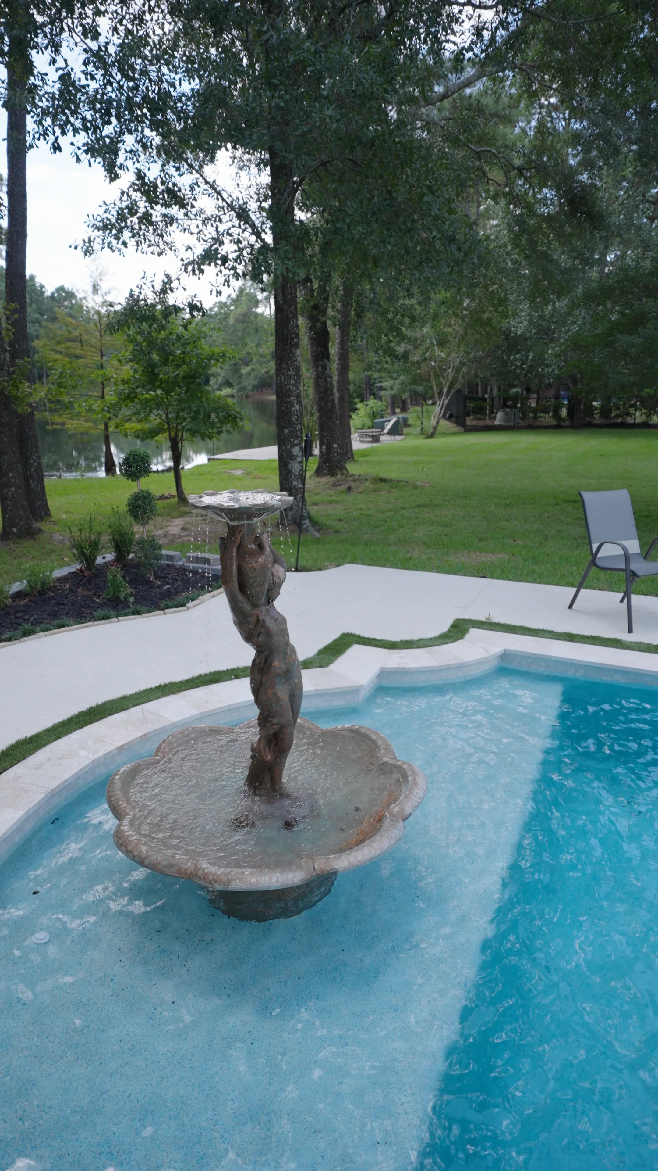 Luxury pool with spa and tanning ledge